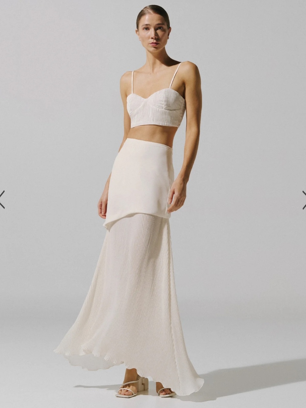Baobab - Cream Two-Piece Ribbed Crop Top & Maxi Skirt Set